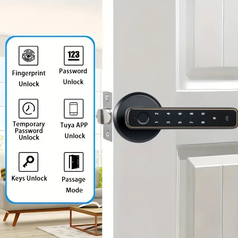 Intelligent Tuya 4 in 1 handle with fingerprint handle