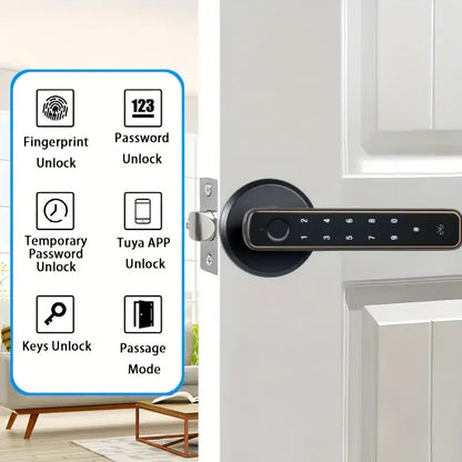 Intelligent Tuya 4 in 1 handle with fingerprint handle