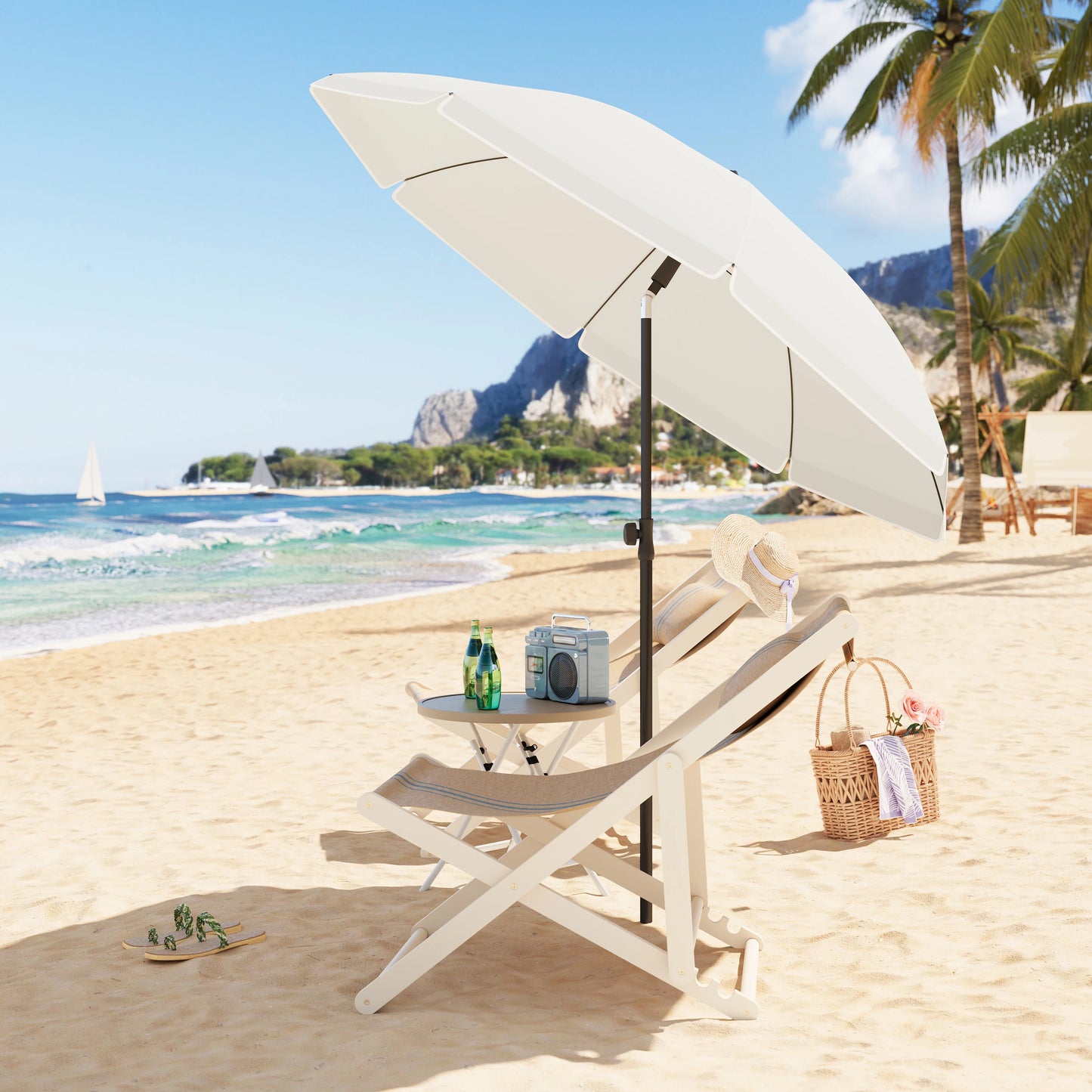 <tc>Tiltable Sun Umbrella™ | With Screw Anchor &amp; Extendable Pole</tc>