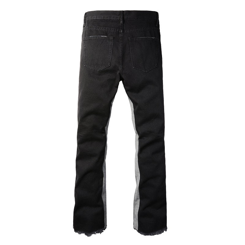 Jeans Neri Flare™ | Stile Streetwear con Dettagli a Contrasto