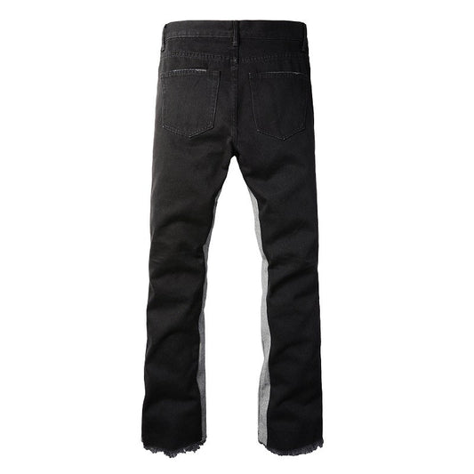 Jeans Neri Flare™ | Stile Streetwear con Dettagli a Contrasto
