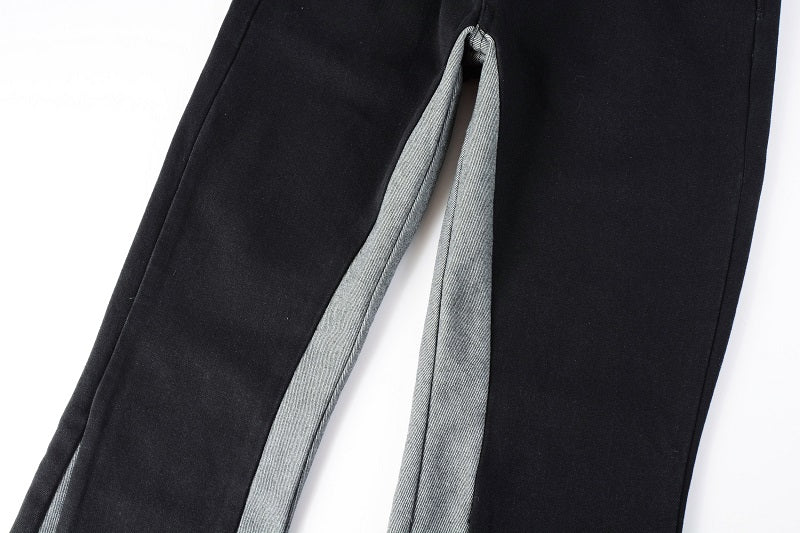 Jeans Neri Flare™ | Stile Streetwear con Dettagli a Contrasto