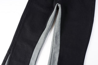 Jeans Neri Flare™ | Stile Streetwear con Dettagli a Contrasto