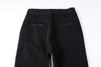 Jeans Neri Flare™ | Stile Streetwear con Dettagli a Contrasto