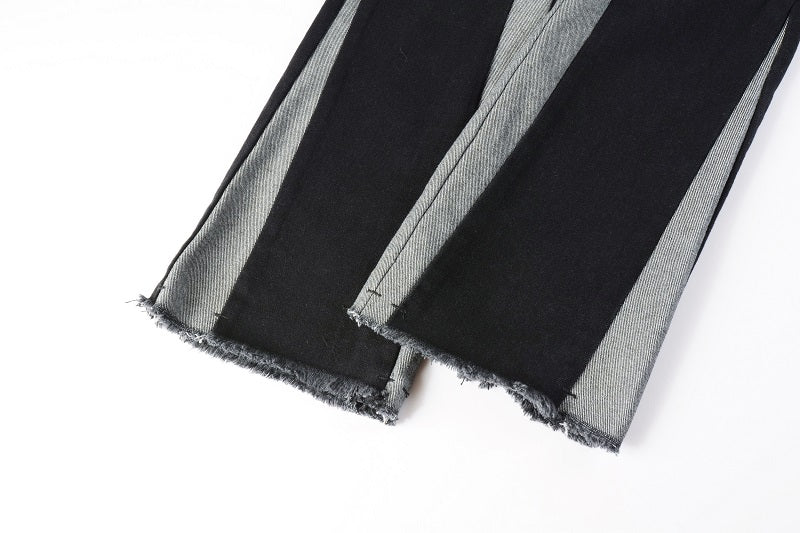 Jeans Neri Flare™ | Stile Streetwear con Dettagli a Contrasto