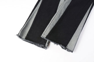 Jeans Neri Flare™ | Stile Streetwear con Dettagli a Contrasto