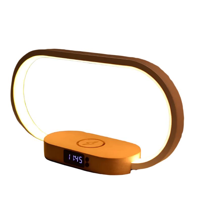 Stazione di ricarica multifunzionale con orologio e luce led