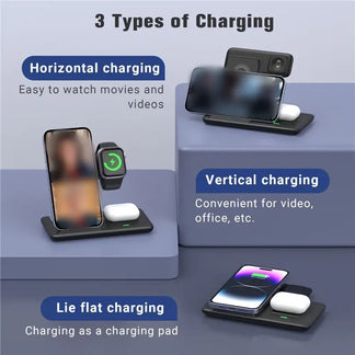 Wireless 3 In 1 Rapid Refill Station for iPhone, Apple Watch and Auricular