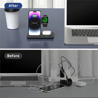 Wireless 3 In 1 Rapid Refill Station for iPhone, Apple Watch and Auricular