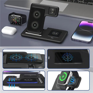 Wireless 3 In 1 Rapid Refill Station for iPhone, Apple Watch and Auricular