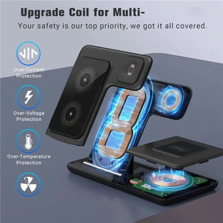 Wireless 3 In 1 Rapid Refill Station for iPhone, Apple Watch and Auricular