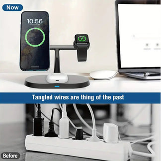 Magnetic Wireless Charging Station 3 in 1 for iPhone and Apple Watch quick recharge