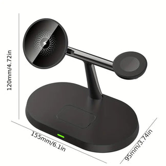 Magnetic Wireless Charging Station 3 in 1 for iPhone and Apple Watch quick recharge