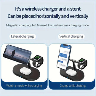 Magnetic Wireless Charging Station 3 in 1 for iPhone and Apple Watch quick recharge