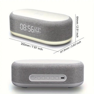 Wireless charging station with digital alarm clock and night light