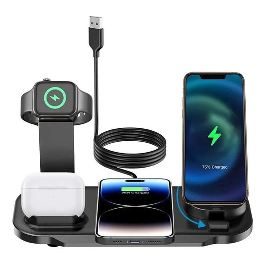 Supporto Caricabatterie Wireless 7 in 1 da 30W per iPhone e Apple Watch