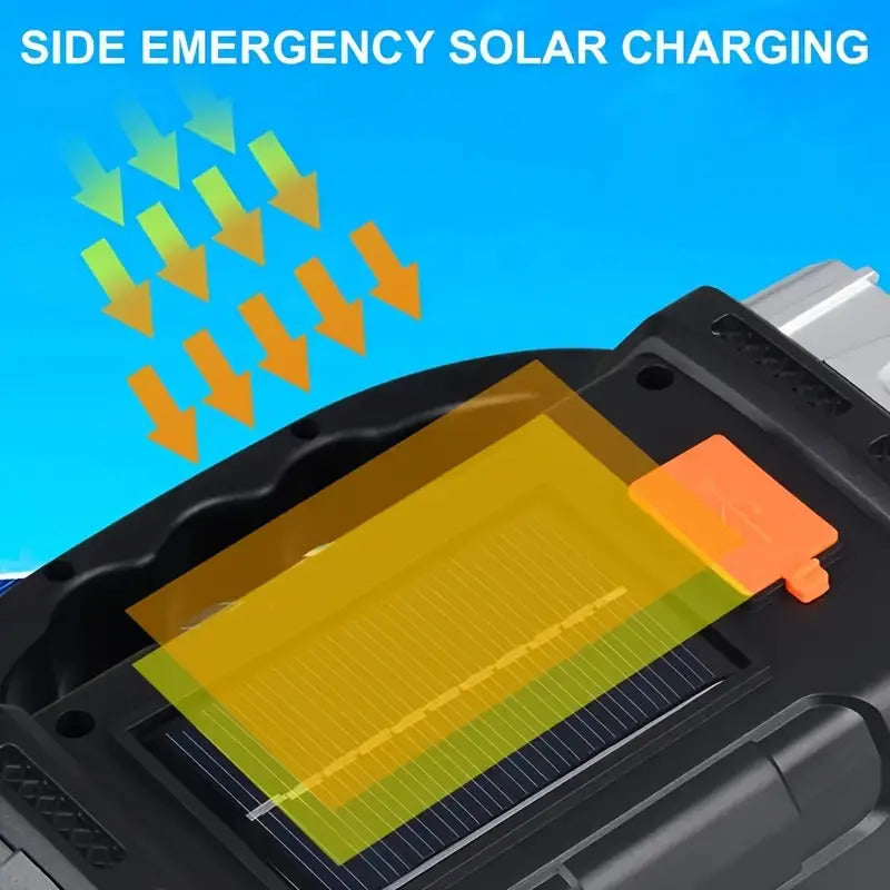 Torcia LED Ricaricabile Solare e USB con Luce Laterale COB