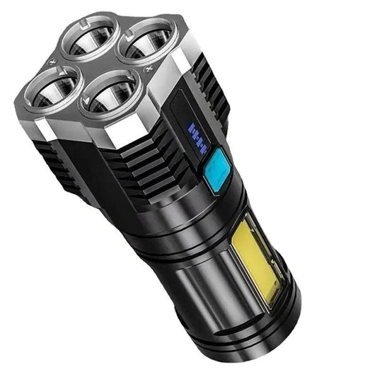 Torcia LED ad Alta Potenza con 4 Modalità, Ricaricabile e Portatile