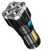 Torcia LED ad Alta Potenza con 4 Modalità, Ricaricabile e Portatile