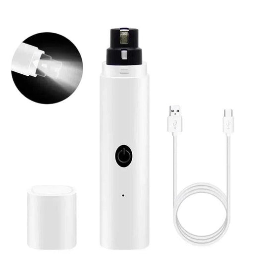 Tronchesina Elettrica per Unghie di Cane, Affilatrice Ricaricabile con Luce LED, Silenziosa e USB per Toelettatura di Gatti e Cani