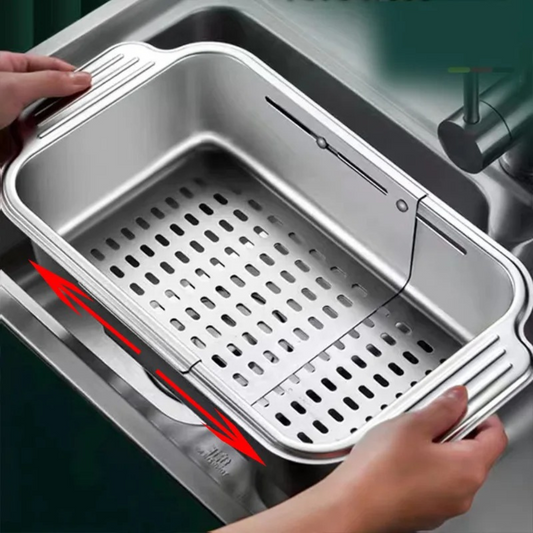 <tc>Adjustable Sink Basket | Perfect for Fruits, Vegetables, Dishes and Utensils</tc>