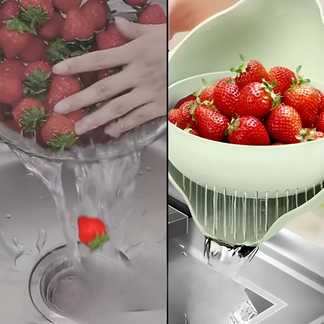 <tc>Intelligent Drain Bowl™ | Effortless Rinsing and Straining in One Step</tc>