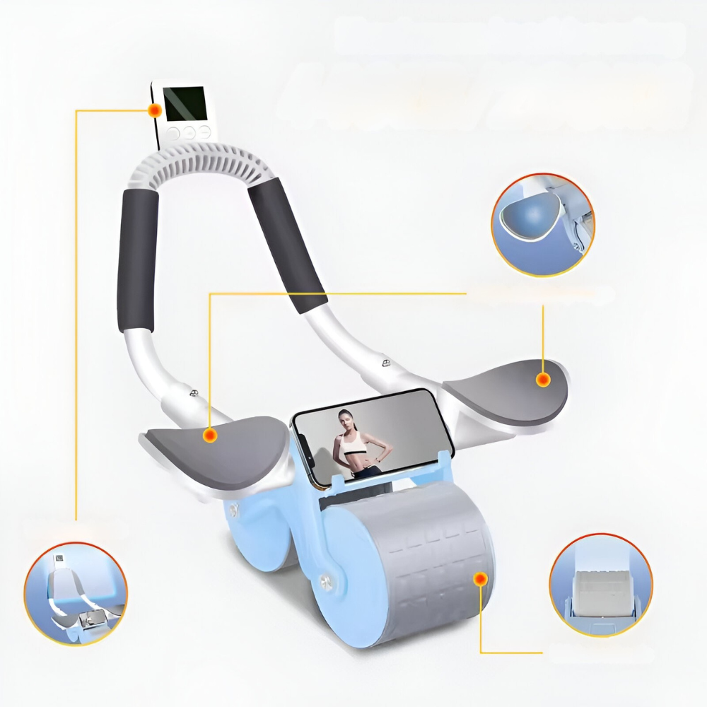 Rullo Addominali Pro | Con Manici Ergonomici, Doppia Ruota e Supporto Antiscivolo