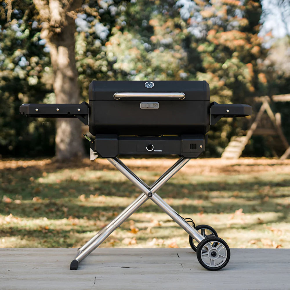 <tc>Portable Barbecue Grill with Wheels and Side Tables – Easy Outdoor Cooking</tc>
