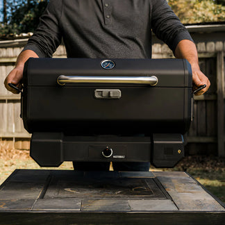 <tc>Portable Barbecue Grill with Wheels and Side Tables – Easy Outdoor Cooking</tc>