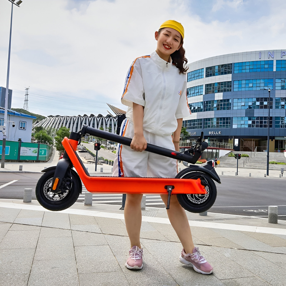 <tc>Foldable Electric Scooter with Disc Brakes and Powerful Motor</tc>