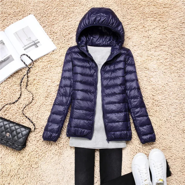 Giubbotto da donna imbottito con cappuccio – pratico, comodo e fashion