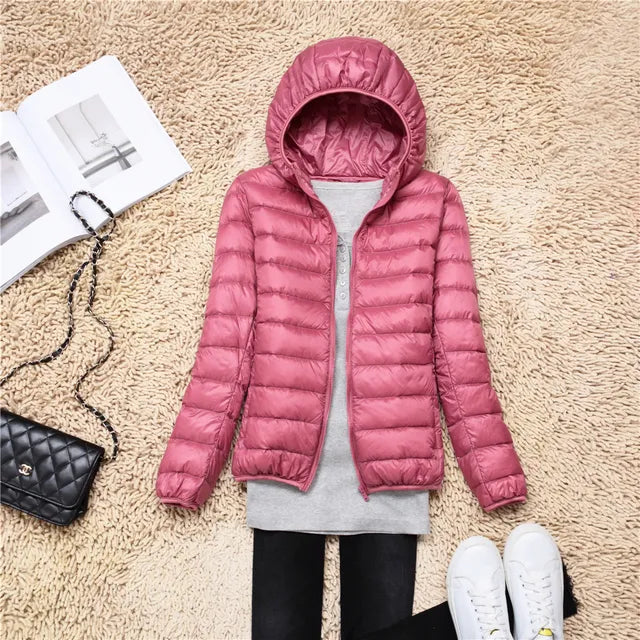 Giubbotto da donna imbottito con cappuccio – pratico, comodo e fashion
