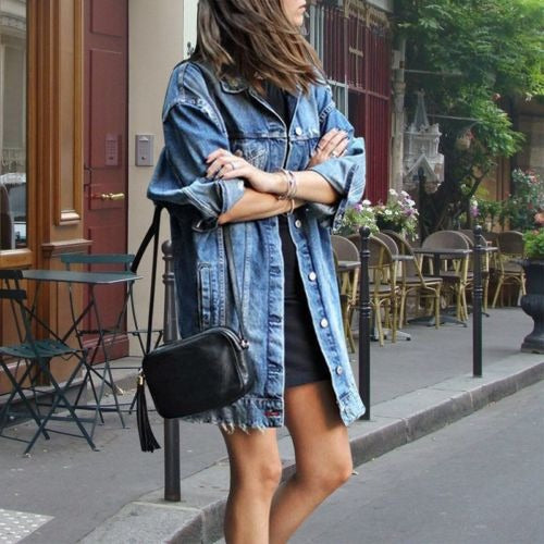 <tc>Women’s Oversized Denim Jacket™ | Button-Up, Casual Style & Mid-Thigh Length</tc>
