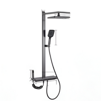 <tc>Shower Set™ | Modern Design with Rainfall Head &amp; Storage Shelf

</tc>