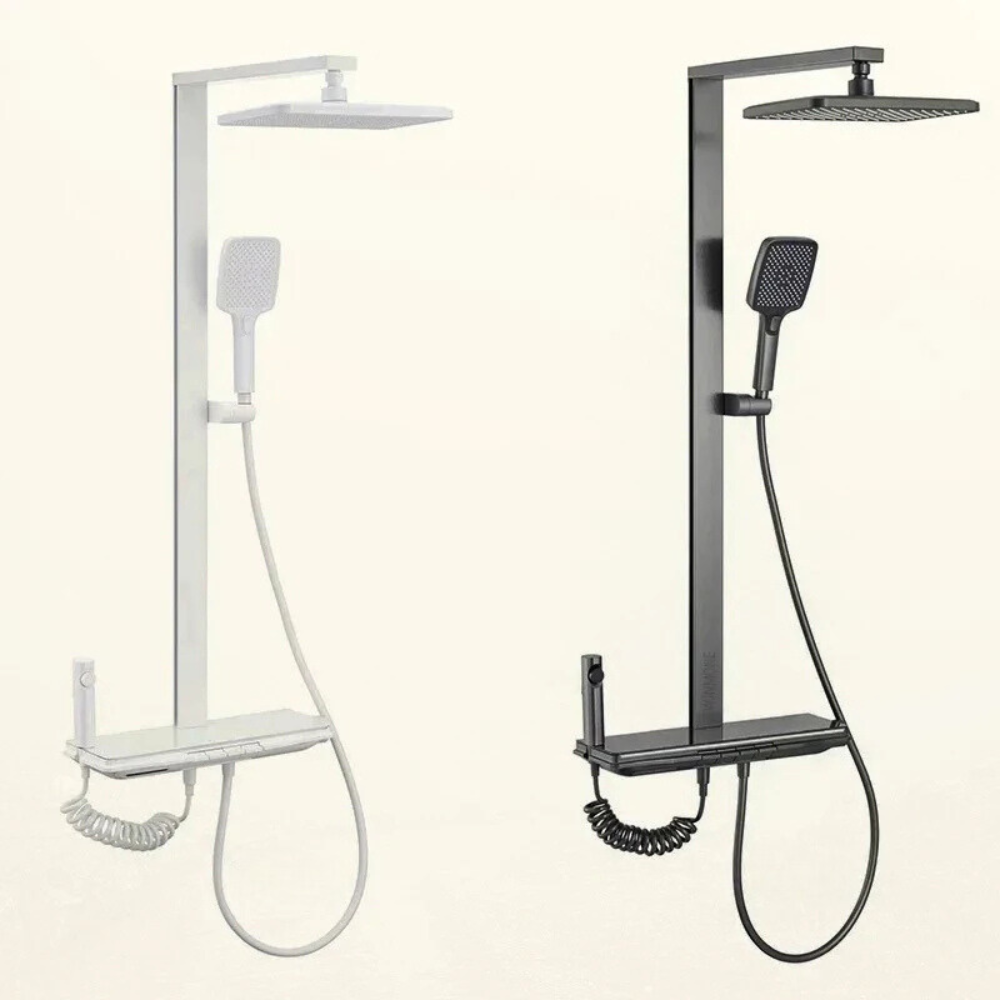 <tc>Shower Set™ | Modern Design with Rainfall Head &amp; Storage Shelf

</tc>