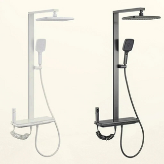 <tc>Shower Set™ | Modern Design with Rainfall Head &amp; Storage Shelf

</tc>