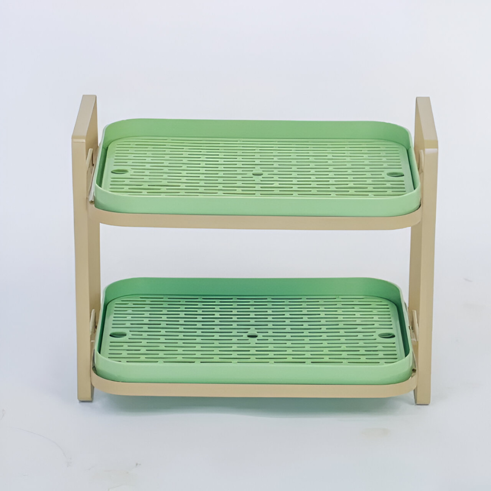 Organizer Cucina a 2 Ripiani | Ordine Perfetto per Frutta e Stoviglie
