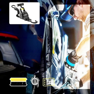 Cinghia a Cricchetto Pro™ | Fissaggio Sicuro con Ganci e Maniglia Antiscivolo