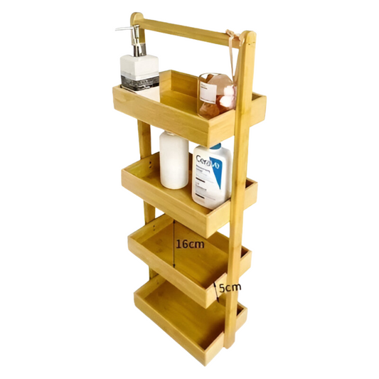 Elegant Acacia ™ wooden shelf | 4 levels of natural style and functionality