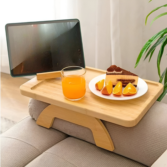 <tc>Sofa Arm Table™ | Smart Bamboo Tray with Built-in Device Slot</tc>