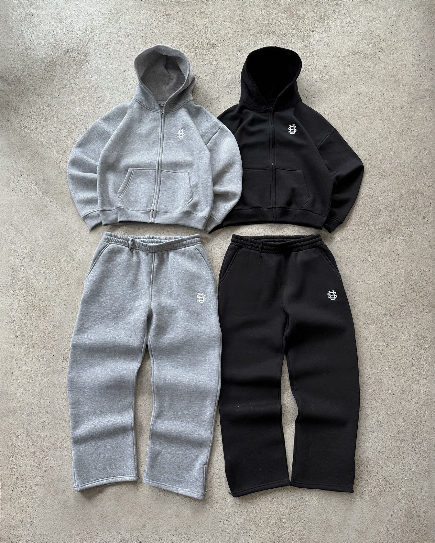 Felpa con Zip Minimal Uomo™ | Con Pantaloni Abbinati
