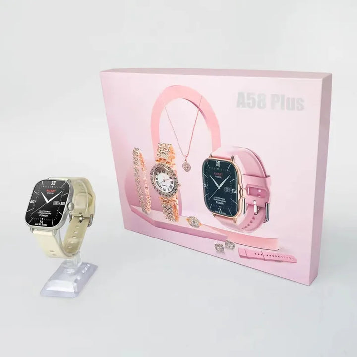 Smartwatch Plus 8 in 1 da donna  –  Eleganza e Tecnologia con Set Gioielli Omaggio