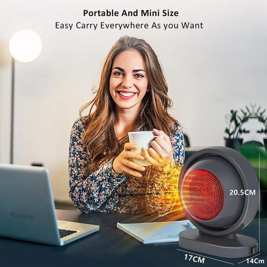 Mini stove with portable hot ptc fan
