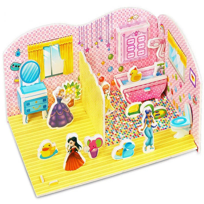 Puzzle 3D Cartoon Casa e Castello  Giocattoli Educativi Fai da Te