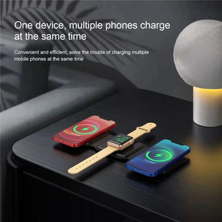 Caricabatterie Wireless Magnetico 3 in 1 per iPhone, AirPods e Apple Watch
