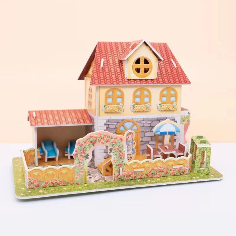 Puzzle 3D Cartoon Casa e Castello  Giocattoli Educativi Fai da Te