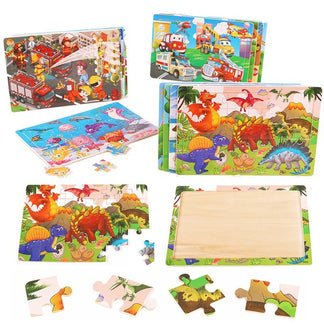 Puzzle in Legno 3D Animali e Traffico  30 Pezzi Educativi