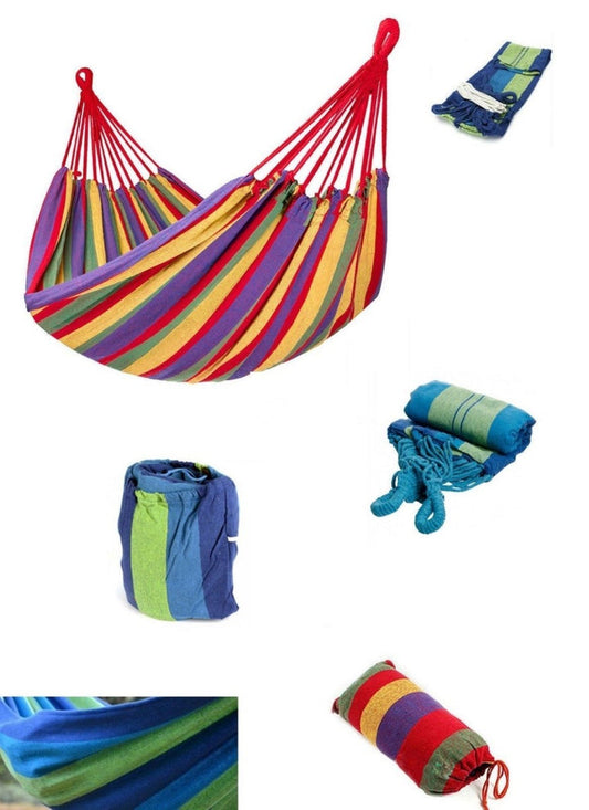<tc>Garden Hammock™ | Single Cotton Hammock with Carry Bag – 185x80 cm – For Indoor and Outdoor Use</tc>