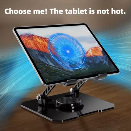 Supporto Pieghevole per Tablet e Notebook con Rotazione a 360° – Ergonomico e Regolabile