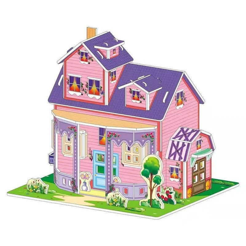Puzzle 3D Cartoon Casa e Castello  Giocattoli Educativi Fai da Te